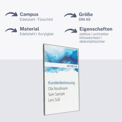 Türschild Campus Din A5 Edelstahl Schilder